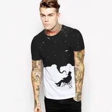 Summer Man's T-shirt Funny Smoker Galaxy 3D Print Sport Round-neck Elastic Tshirt Male Tee Top Running Clothes Hit Color Jerseys water color planet print tee