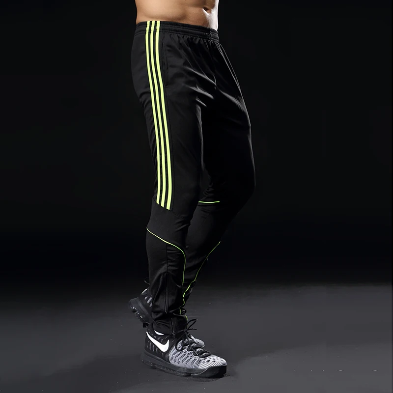 Ceny Sportowe spodnie do biegania męskie z kieszeniami Athletic Football trening piłkarski spodnie elastyczność Legging jogging spodnie gimnastyczne 319