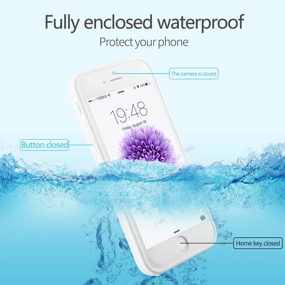 Waterproof Phone Cover Case For iPhone X XR XS Max 8 7 6S 6 Plus 5 5S SE Case Swimming Diving Fashion Cute Soft TPU Cases