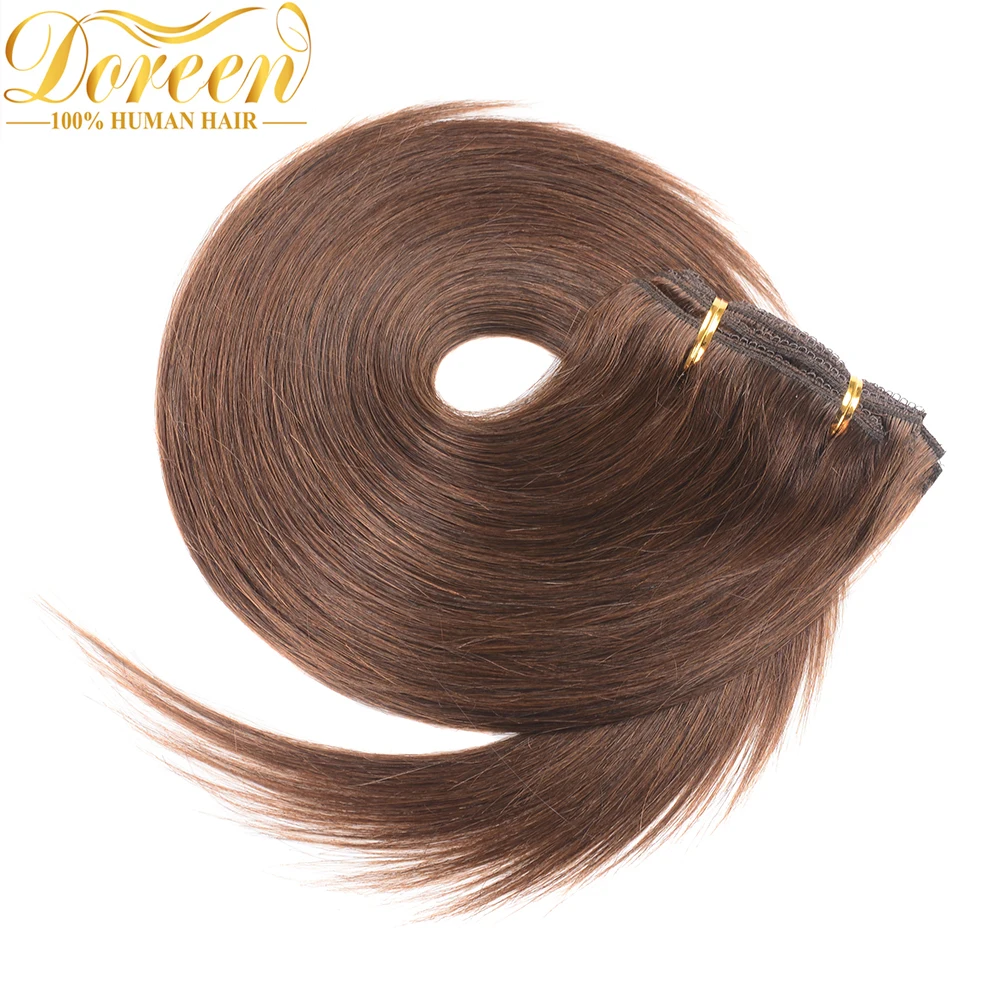 Doreen#1# 1B#2#4#8 искусственные волосы одинаковой направленности длинные дюймовые человеческие волосы для наращивания клип в полный набор головы 1"-26 прямые