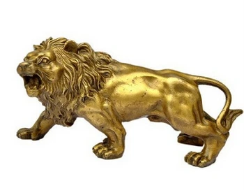 

Collectable home decorations FENG SHUI brass lion sculpture /statue free SHIPPING