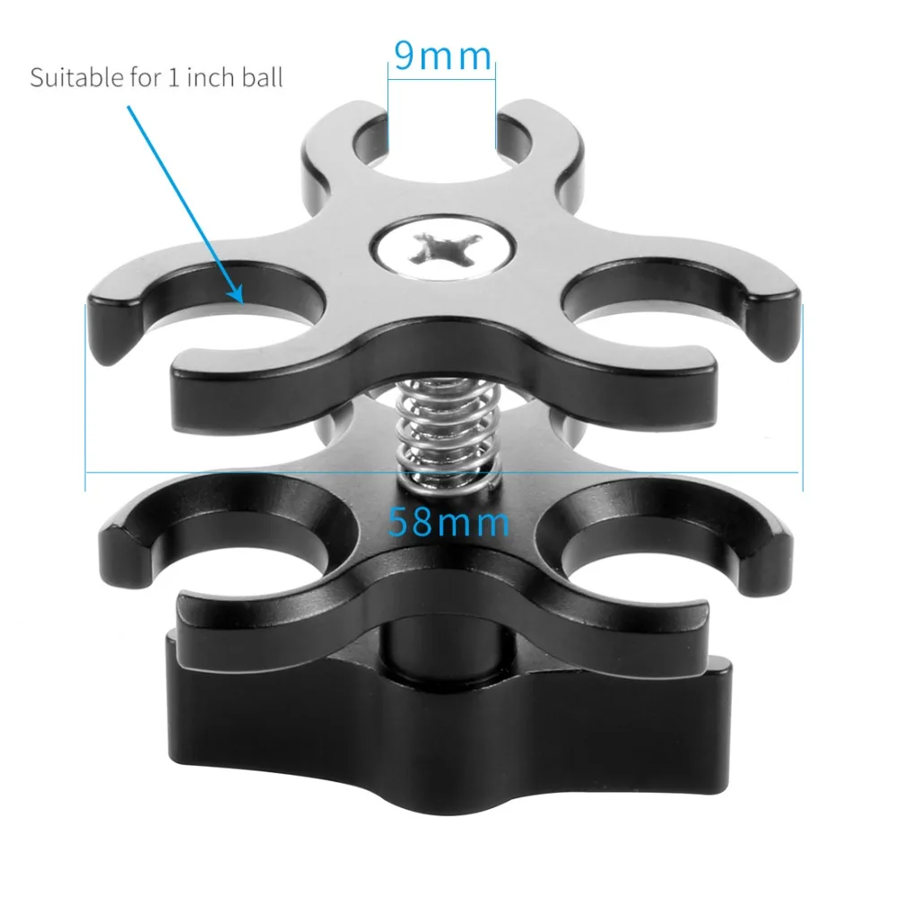BGNing nero accessorio per fotocamera CNC in alluminio per immersioni a sfera luci braccio sfera farfalla clip triplo morsetto adattatore compatibile con Gopro 5 6 BGNing nero accessorio per fotocamera CNC in alluminio per immersioni a sfera luci braccio sfera farfalla clip triplo morsetto adattatore compatibile con Gopro 5 6