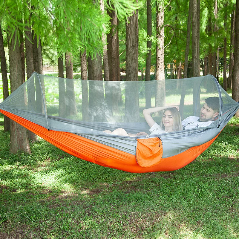 Hammock ao ar Rede com Mosquiteiro Duplo Pessoa Forte Camping Parachute Livre Tent Hanging Cama Lazer Hamac 16 Ar Livre Rede Com Mosquiteiro Tent Hanging Cama Lazer Hamac