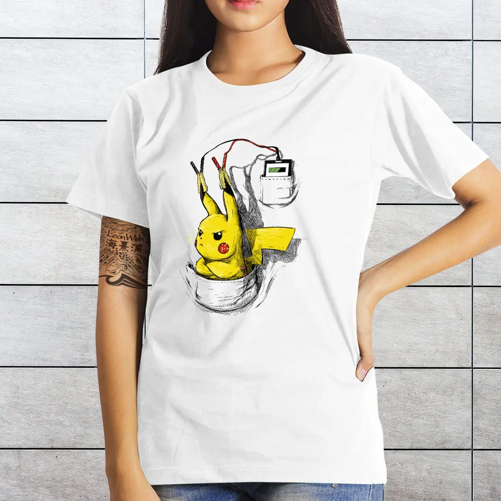 I Am Pikachu Not power charger футболка классная модная с короткими рукавами в стиле поп аниме