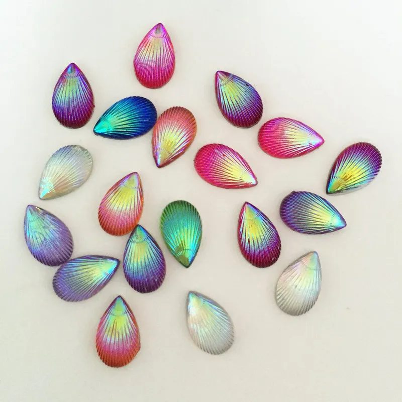 

HOT 30pcs Resin AB color Water drop shape/FlatBack Appliques/Wedding DIY craft C08