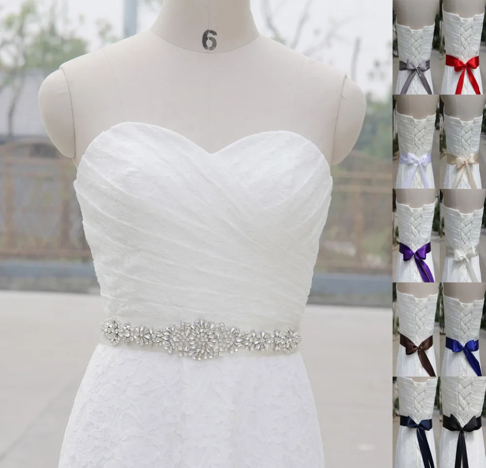 

Inofinn Wedding Accessories Crystal Wedding Belt Satin Rhinestone Evening Prom Dress Belt Bridal Ribbon Sash Bridesmaids Women