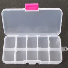 130*65*25mm Double Layer Plastic Fishing Lure Tackle Box Storage Case Spinner Bait Transparent Visible with 10 Compartments