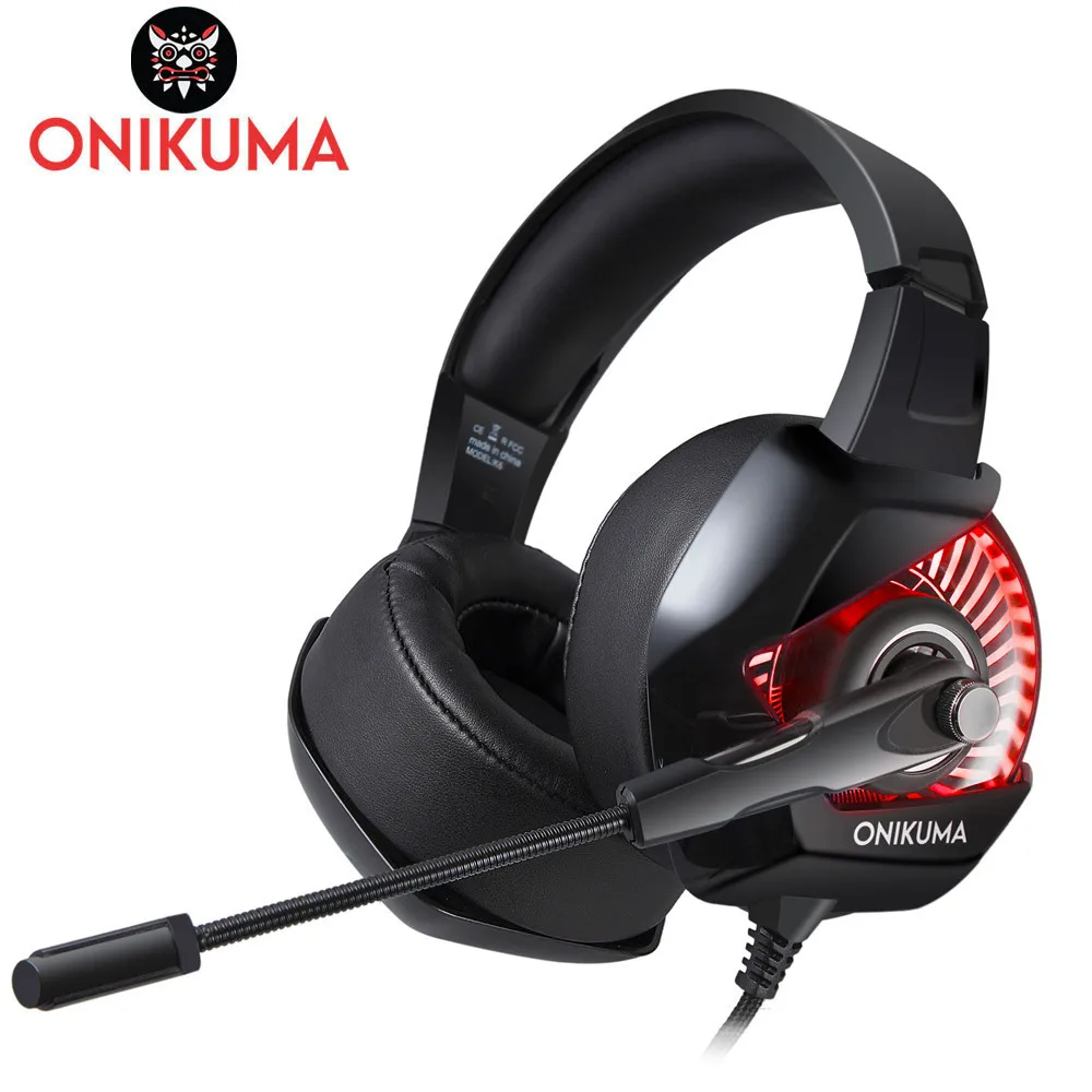 ONIKUMA K6 Gaming Headset casque Stereo Game Headphones Earphone with Microphone RGB LED light for Computer PC PS4 Gamer (1)