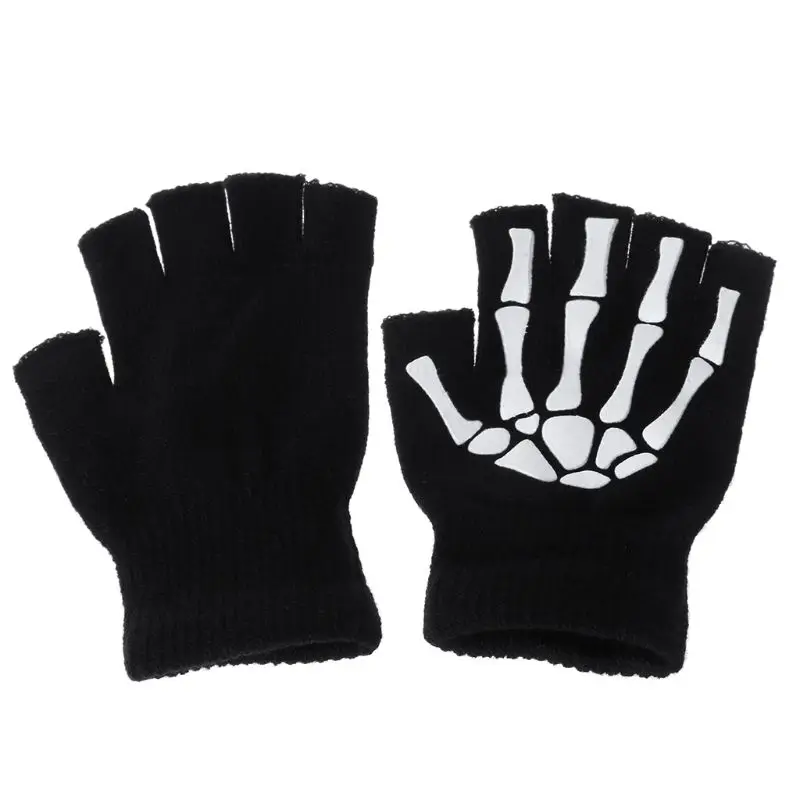 Cycling Gloves Kids Outdoor Sports Bicycle Half Finger Skeleton Soft Protective For cycling hiking skating Gift