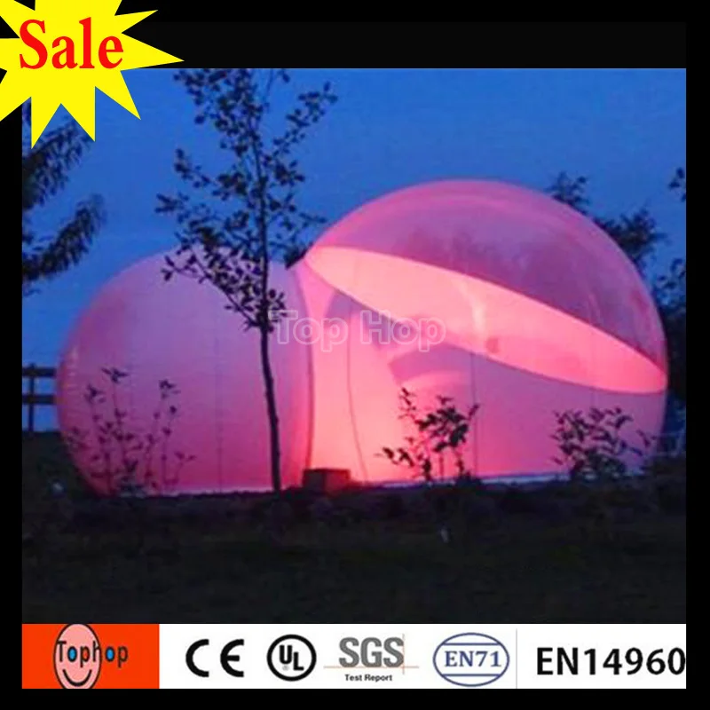 

light show outdoor camping waterproof room inflatable pop up clear air dome tent for sales 5x3x3m or 8x5x5m PVC & PVC tarpaulin