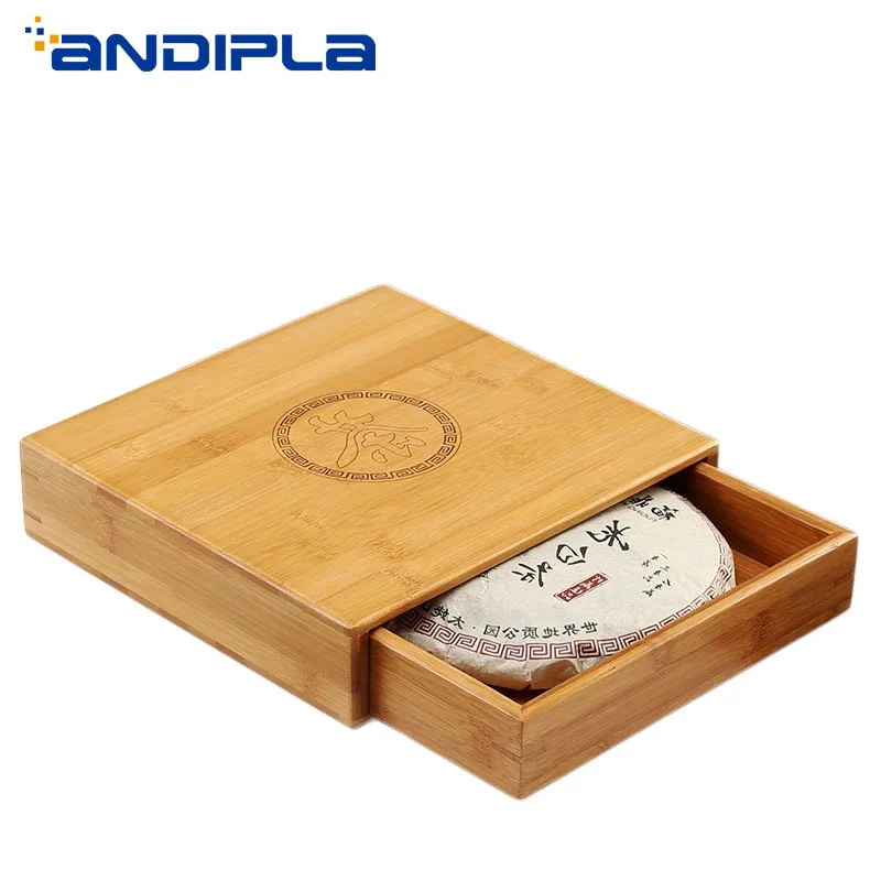 

Natural Bamboo Container Tea Caddy Kung Fu Tea Set Accessories Drawer Tea Storage Puer Cake Organizer Sealed Box Home Decoration