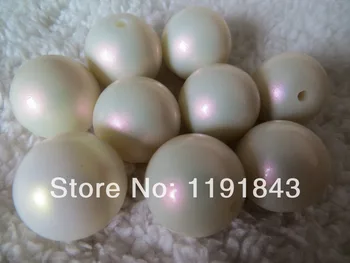 

Kwoi vita Chunky New 20MM Rainbow White 100pcs Chunky Acrylic Imitation Pearl beads for Jewelry