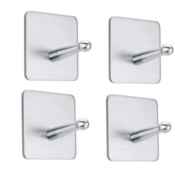 

Wall Hooks Adhesive Hooks SUS 304 Brushed Stainless Steel Hook Wall Hangers Without Nails
