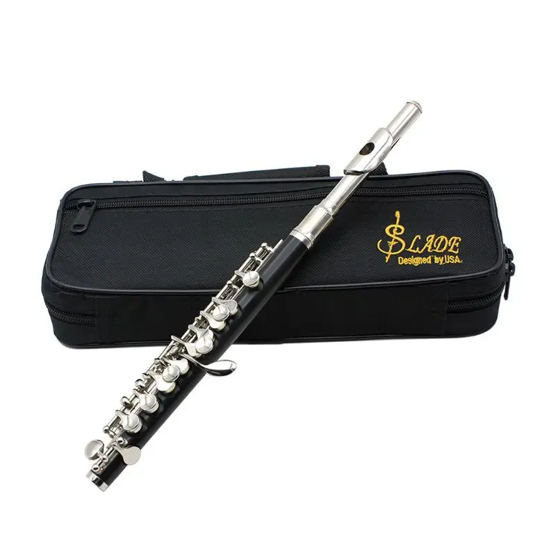 

C Key Tone Half-size Flute Piccolo Musical Instrument with Cleaning Stick Padded Case Screwdriver