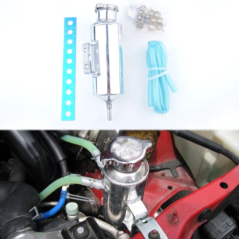 

Car 350mL Radiator Water Coolant Tank Aluminum Catch Bottle Overflow Reservoir