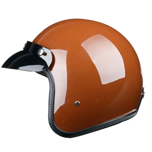 LDMET casco moto Винтаж moto rcycle шлем jet capacetes de moto ciclista vespa cascos para moto Кафе racer с открытым лицом - Цвет: bright brown