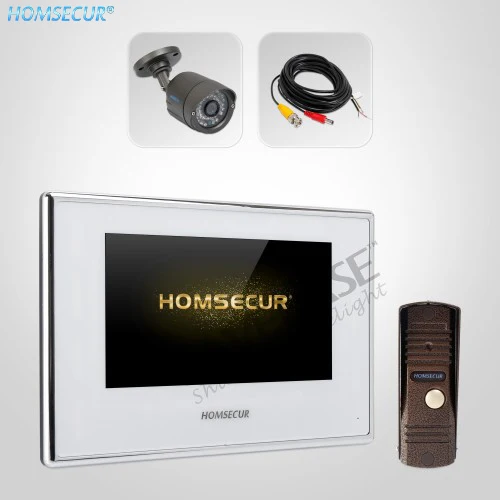 

HOMSECUR 4 Wire Video Door Phone Intercom System with 1.3MP Waterproof Camera BC011HD-C+BM718HD-W