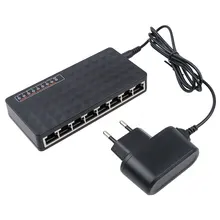 Commutateur de réseau, 8 ports Ethernet RJ45, 10/100 Mbps, port pour réseau Lan, MDI plein/semi-Duplex, adaptateur de courant alternatif