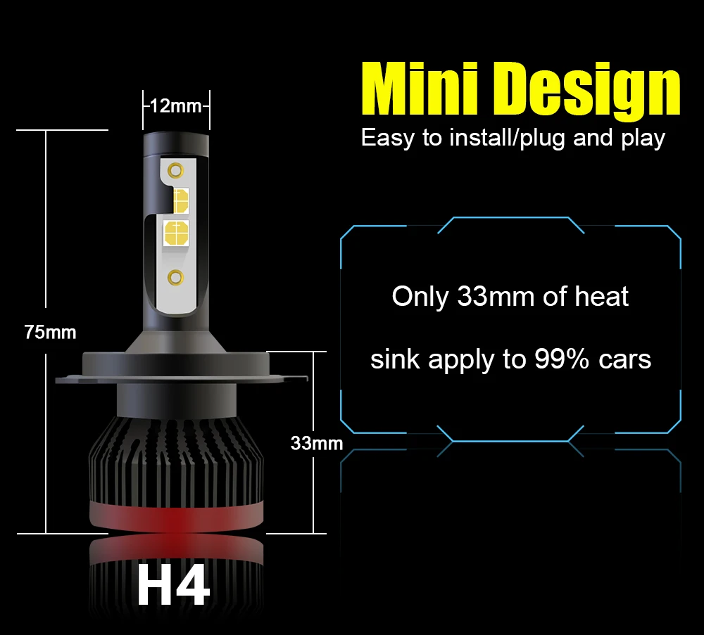 Супер Brgiht погрузчик 50 70 чип фар автомобиля H7 Led H4 лампы H8 H9 H11 9005/HB3 9006/ HB4 фары 120 W 22000LM 12 V автомобили