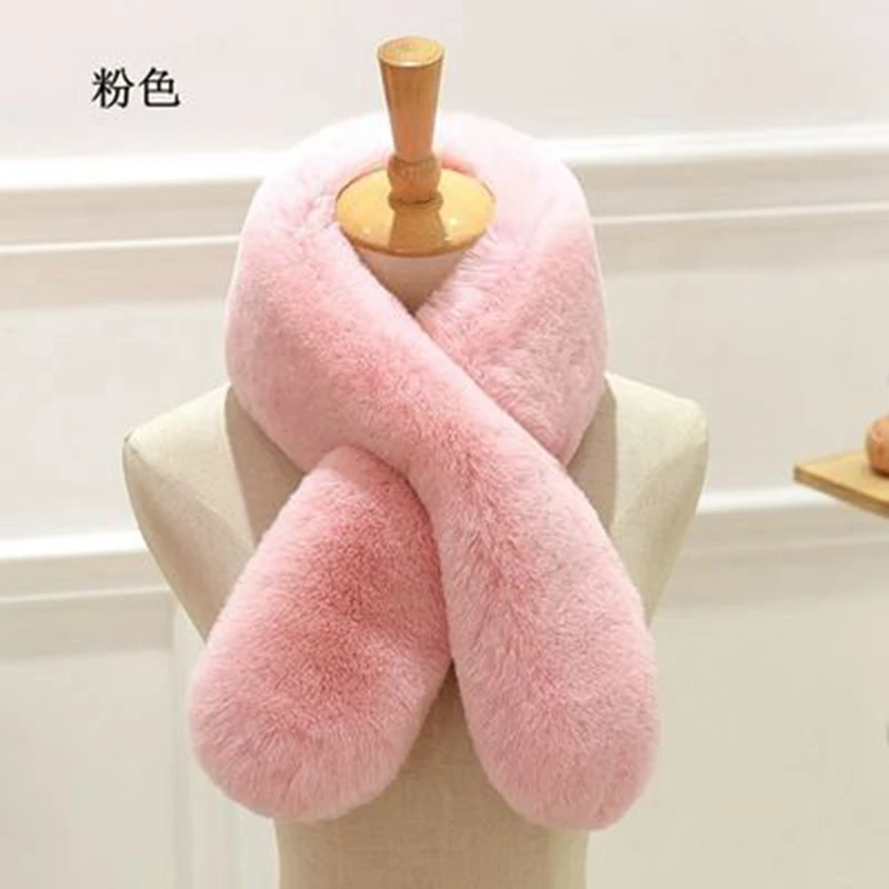 

Brieuces women faux fur scarf crossover fur multicolor mufflers imitation fur shawl fluffy fake fur collar winter scarf
