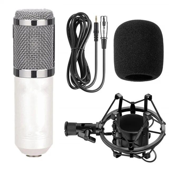 BM800 караоке микрофон студия Конденсатор mikrofon KTV BM 800 микрофон для радио braodcasing поет и записывает компьютер bm-800 - Цвет: White
