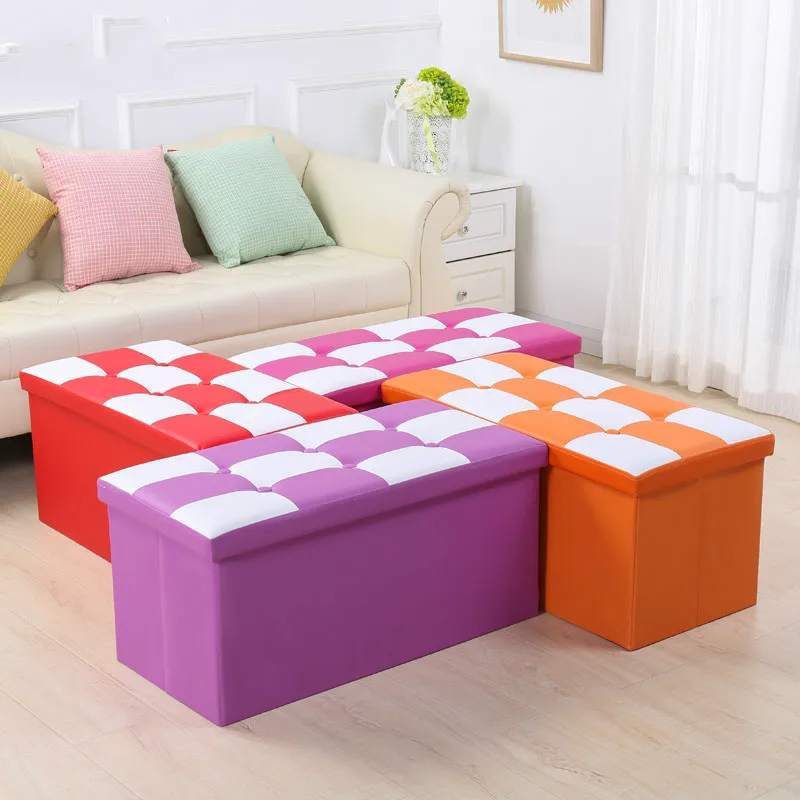 

Rectangular storage stool storage stool can sit people sofa folding clothes storage box multi-function storage shoes bench