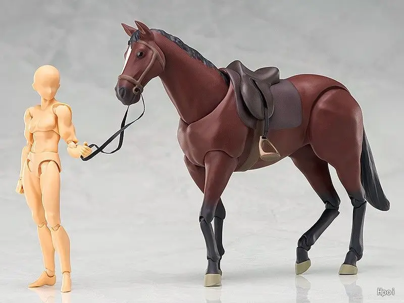 Figma 246 Horse White & Chestnut BJD PVC Action Figure Model Toys can Play with Body Kun & Chan