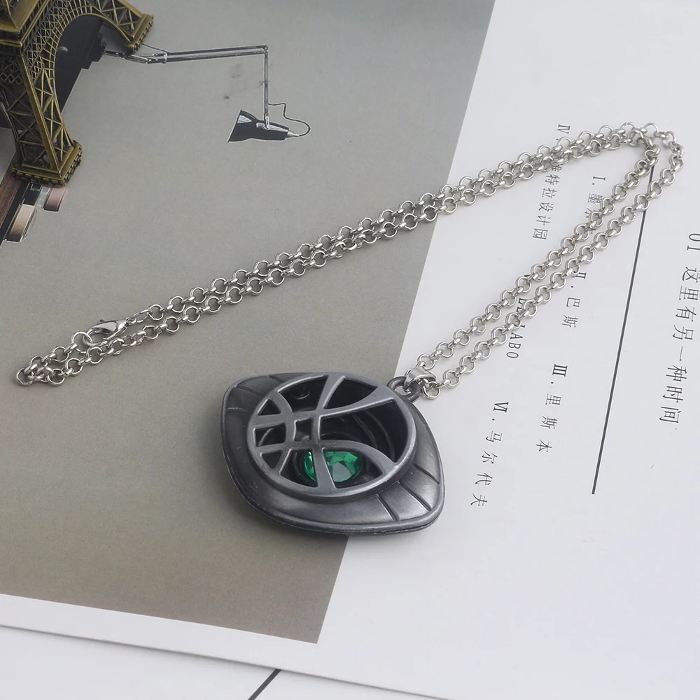 Ожерелье из фильма "Доктор Стрэндж", Женское и мужское, Мстители, Зеленый Кристалл, агамотто, подвеска в виде глаз, ожерелье, ювелирное изделие, подарок