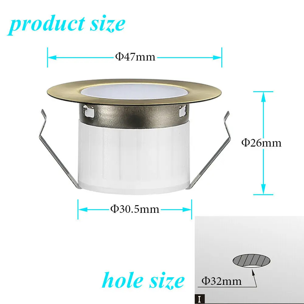 Quente ao ar Etapa da Escada Lote Latão Branco Livre Quintal Jardim Terraço Kickboard Recesso Cozinha Levou Ferroviário Deck Luzes Soffit 10 Pçs - 47mm 4 Cheap Lâmpadas subterrâneas