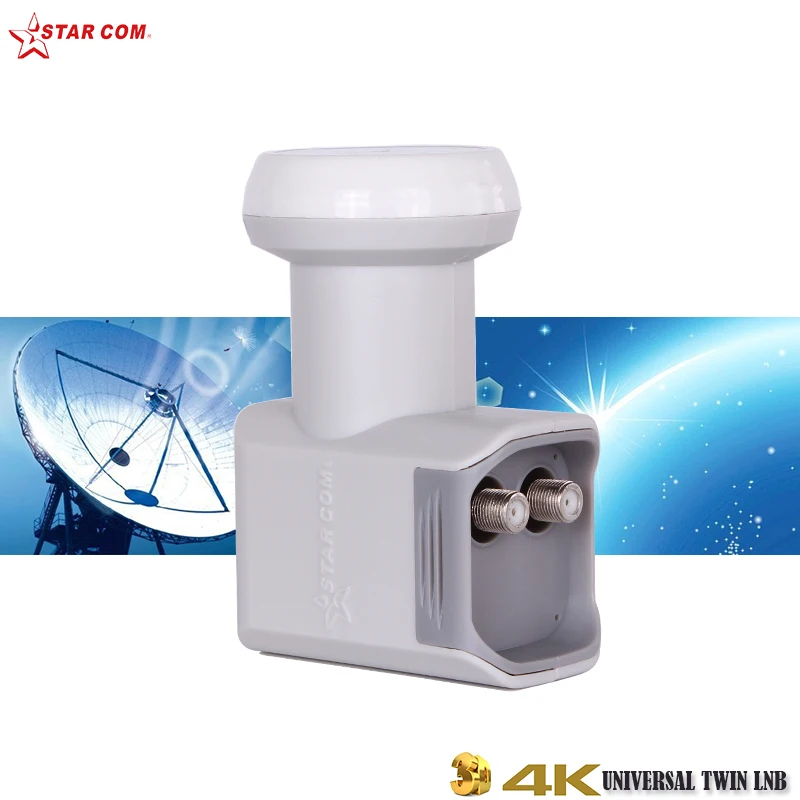 

Starcom Twin LNB Universal Ku Band LNBF 4K Ultra HD Signal Noise Figure 0.1dB For Satellite TV Receiver Linearly Polarized LNB
