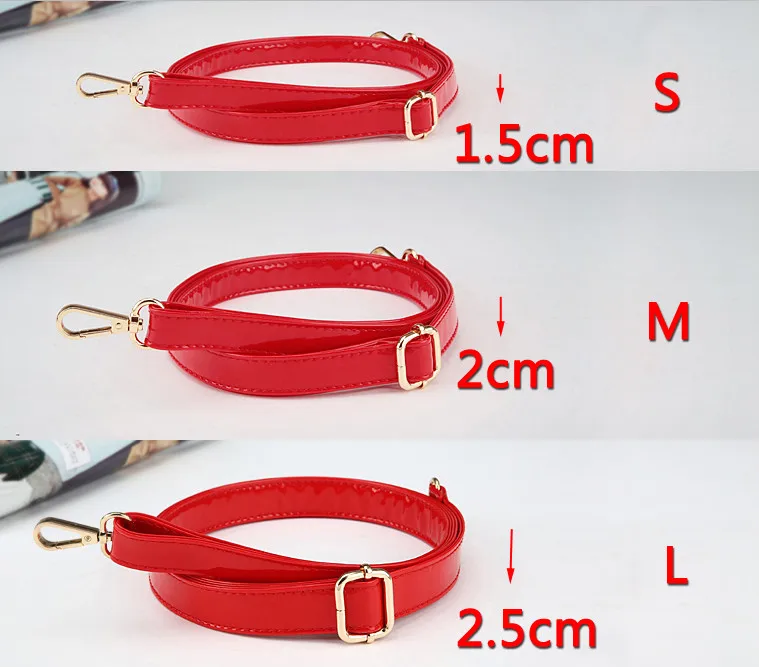 4 металлических цвета! Регулируемый сменный плечевой ремень из искусственной кожи, ремешки для сумок, ремней, 3 размера - Цвет: Red