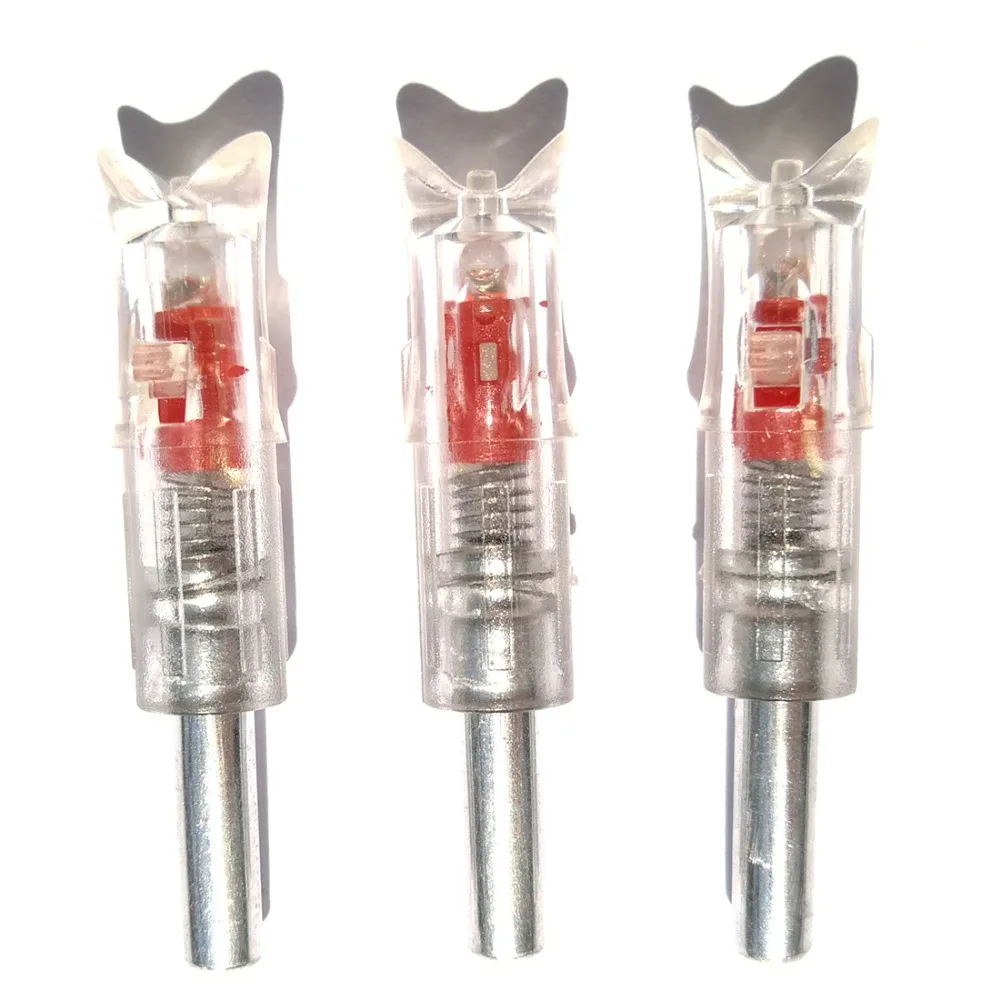 Billig 3 stücke Armbrust Beleuchtete Nocke AUTO LED Nocke Jagd Beleuchtung Ende Schwanz für. 300 7,6mm Innen Durchmesser Carbon Alu Fiberglas Pfeil