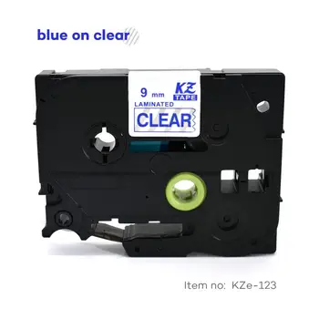 

Cidy 20 pcs/ lot 9mm blue on clear tze 123 tz-123 tze123 Tz123 tz 123 laminated label tape for brother