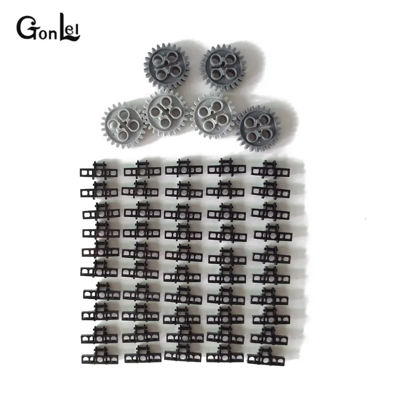 

100Pcs/lot Technic MOC Brick Small Tread Links Black 3648 Wheels Brick Accessory Brick Toys Compatible 3873 15379 57520 Parts