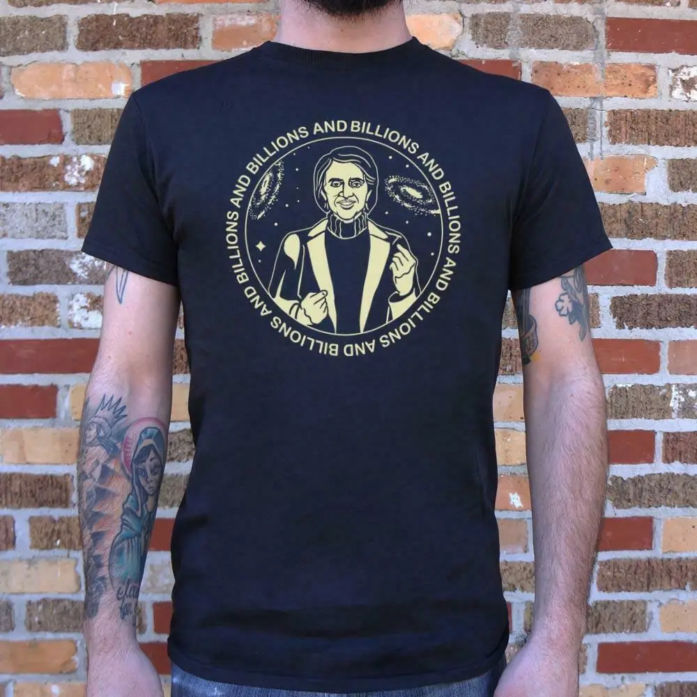

Free Shipping O-Neck Cool Tees Carl Sagan Billions and Billions T-Shirt (Mens)