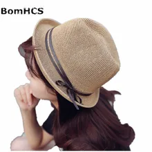 BomHCS унисекс полые пляж соломенная шляпа Для женщин Для мужчин летние панамки джаз шляпа 17F-315MZ15