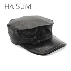 Haisum наиболее Fashional Для мужчин армии Кепки шляпа Фирменная Новинка капот роковой из натуральной кожи для взрослых одноцветное регулируемые