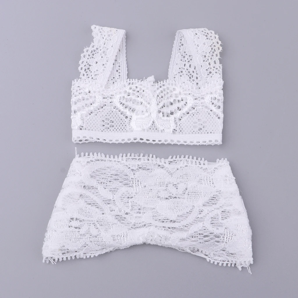 1/4 White Lace Brace Underwear Top Brief Lingerie Set for BJD Doll Clothes Accessories