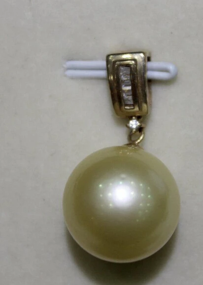 

xiuli 003521 Tahitian pearl 14KGP Yellow Gold pendant 12.5-13MM