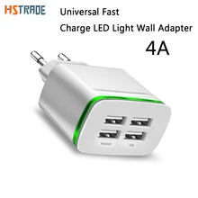 Fast Charge Universal LED Light Wall Adapter 4A Travel charge Plug Multi Port Charger For HUAWEI iPhone Samsung SONY Xiaomi