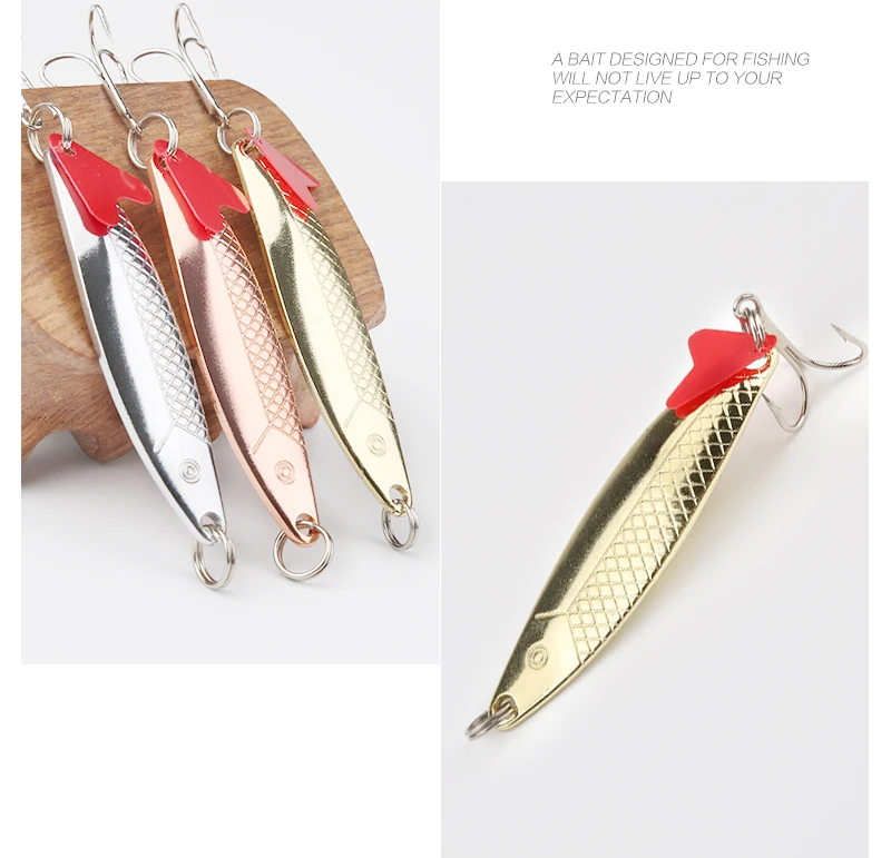 DONQL Metal Spinner Spoon Fishing Lure 6cm 10g 8g Hard Baits Sequins Noise Artificial Bait with Treble Hook Fishing tackle    (11)
