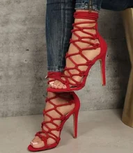 Big Sale Sexy Red Black Suede Strappy Sandals Cut-out Peep Toe Cross Strap Cage Shoes Women Hollow Thin Heel Gladiator Sandals Big Sale Sexy Red Black Suede Strappy Sandals Cut-out Peep Toe Cross Strap Cage Shoes Women Hollow Thin Heel Gladiator Sandals