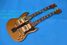 Freies verschiffen groß-und einzelhandel neue doppelkopf e-gitarre F-1492 + schaumkasten
