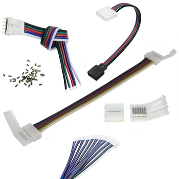

RGB CCT RGBW LED Strip Connector 6pin 5pin 4pin PCB Solderless Adapter For RGB+CCT LED Strip light Clip Easy Connector 5pcs