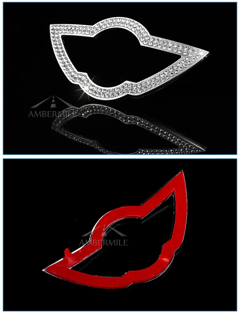 Artificial Diamond Car Steering Wheel Logo Cover Stickers for Mini Cooper R55 R56 R60 R61 F54 F55 F56 F60 car styling (5)