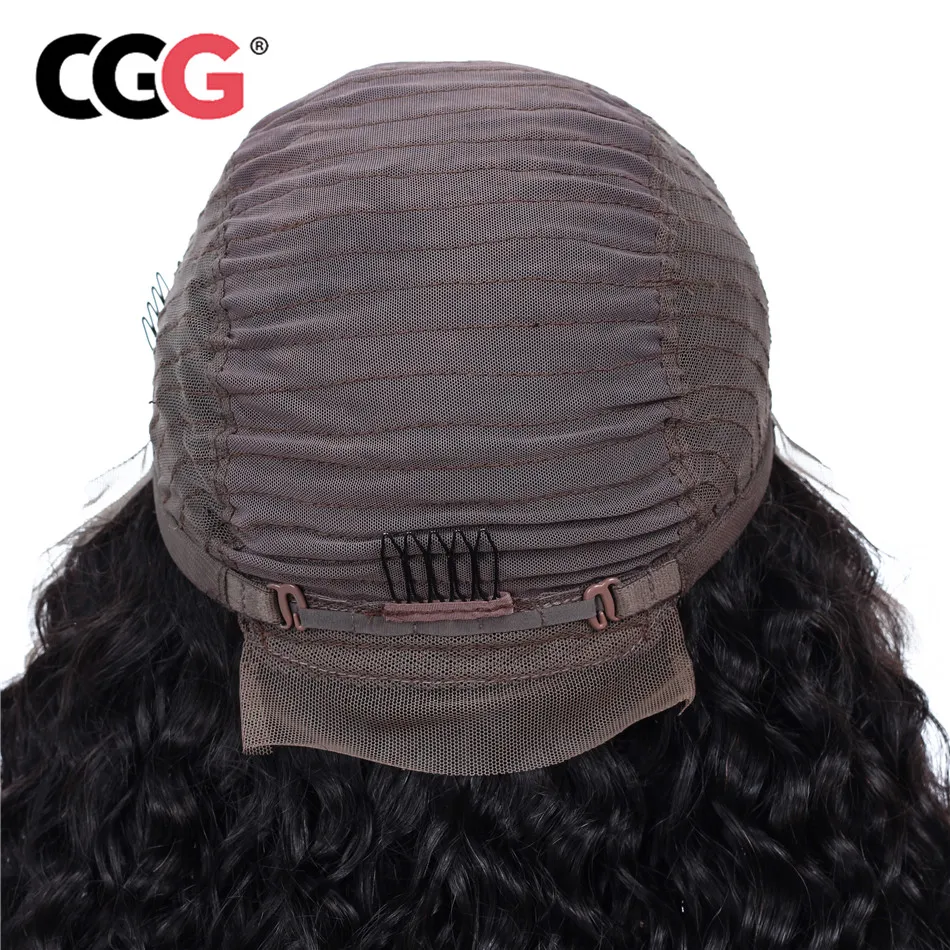 CGG Malese Riccio crespo Dei Capelli di Densità 130 Parrucche Dei Capelli Umani Per Le Donne Nere 13*4 Veletta frontale Parrucche Con bambino capelli Non Remy