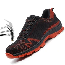 Рабочая обувь; мужские рабочие ботинки со стальным носком; сетчатые дышащие повседневные ботинки; страховые проколы; рабочие кроссовки; Мужская защитная обувь