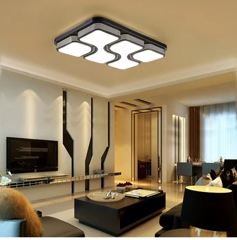 

Black/White Modern Led Ceiling Lights For Living Room Bedroom AC110V 220V Indoor lighting Ceiling Lamp Fixture luminaria teto