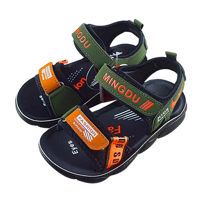 Casual Children Sandals Summer Baby Boys Breathable Anti-Slip Letter Pattern Sandals Toddler Soft Soled Walking Shoes