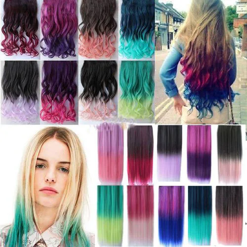 Fashion Women Two Tone Gradient Hair Ombre Hair Extensions